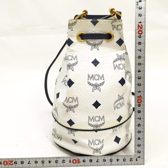Authentic MCM Crossbody bag  White. & Blue Vintage made in Germany - Picture 5 of 11